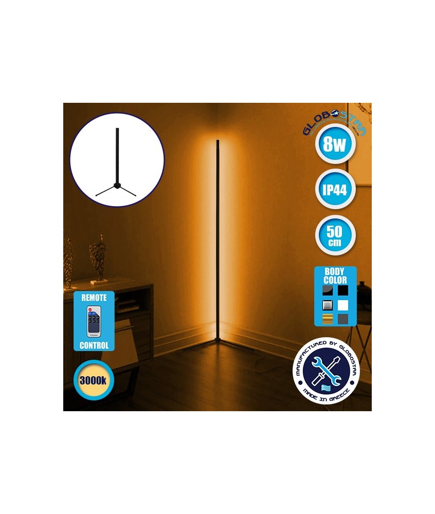 Μοντέρνο Minimal Επιτραπέζιο Μαύρο Φωτιστικό 50cm LED 8 Watt με Ασύρματο Χειριστήριο RF & Dimmer Θερμό Λευκό 3000k GloboStar ALIEN Design GLOBO-50-3